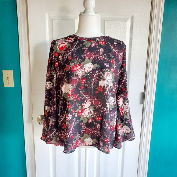 Loft Petite Women's Top Medium Black - Picture 9 of 16